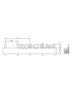 Busbar isolated pin 2poles isolated 36mm/72mm 3913
